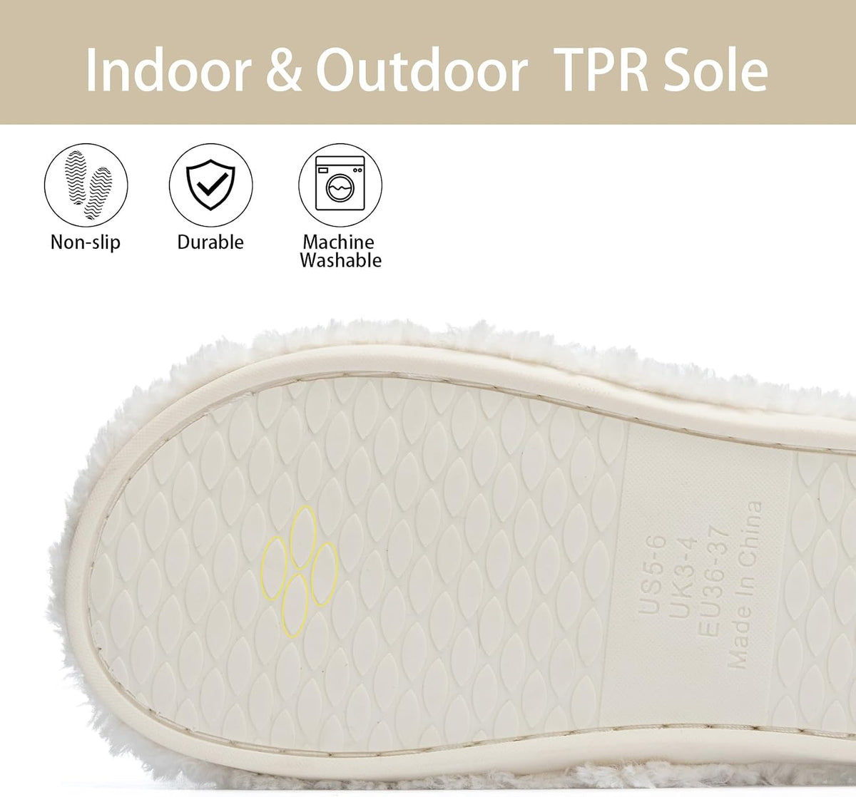 GOEWY Fuzzy Open Toe Slippers for Women Indoor with Comfy Memory Foam