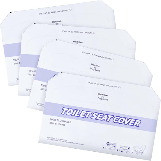 KISEER 4 Pack (1000 Pieces) Disposable Toilet Seat Covers Flushable Paper Toilet Seat Cover for Bathroom, Hotels, Travel, Kids or Adults