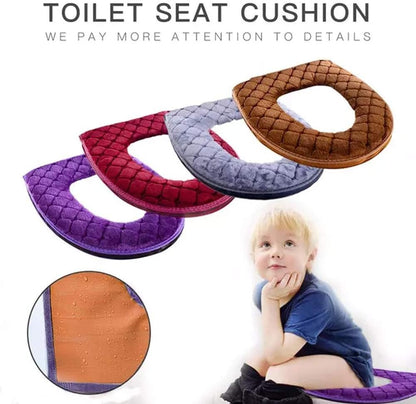 Toilet Seat Cover for Bathroom, Toilet Seat Cushion Covers Soft Thicker Warmer Washable Toilet Seat Cover Pads with Zipper Home Reusable (Purple)