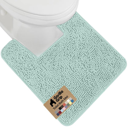 GORILLA GRIP Bath Rug Mat for Bathroom, Absorbent Chenille, 24x17 White
