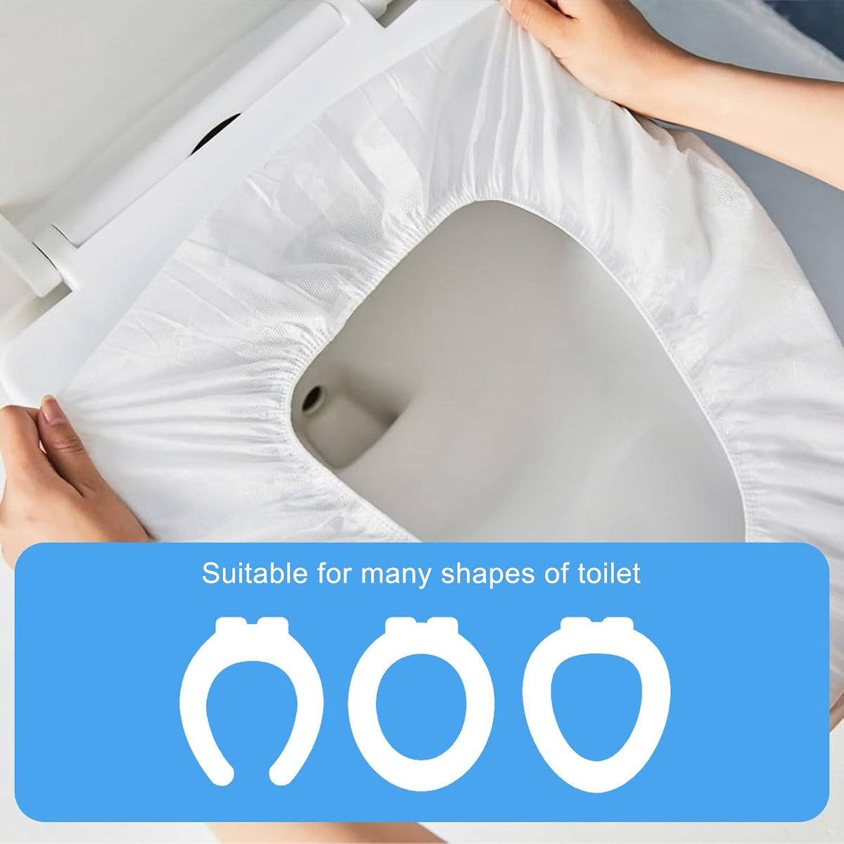 20 Pack Disposable Toilet Seat Covers for Travel Public Toilet Hospital,Portable Waterproof (Individual Package)