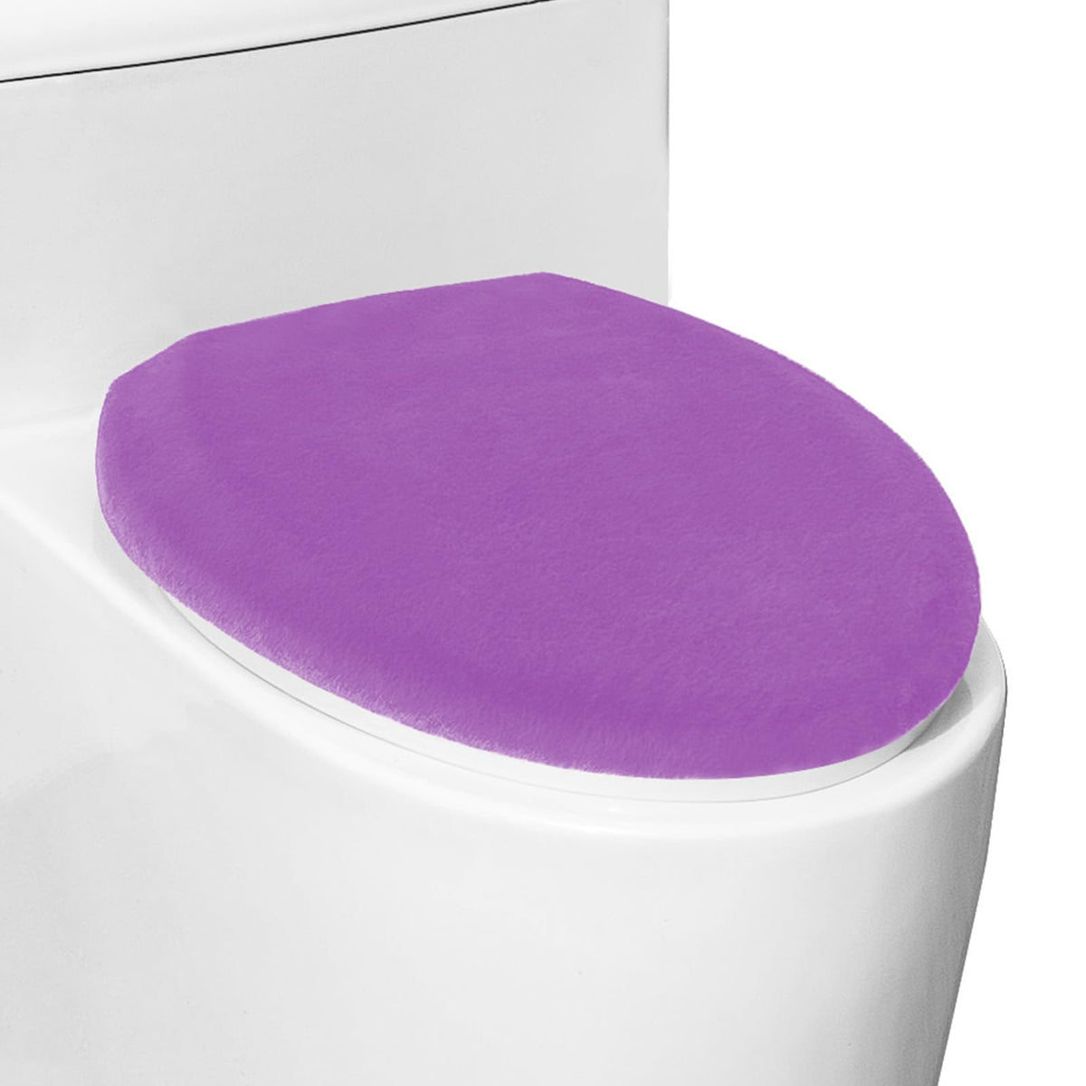 Comfortable Soft Plush Toilet Lid Cover for Bathroom, Machine Washable Toilet Seat Covers, Fits Most Round Elongated and Oblong Lids, Easy Installation& Cleaning (Pink)