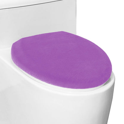 Comfortable Soft Plush Toilet Lid Cover for Bathroom, Machine Washable Toilet Seat Covers, Fits Most Round Elongated and Oblong Lids, Easy Installation& Cleaning (Pink)
