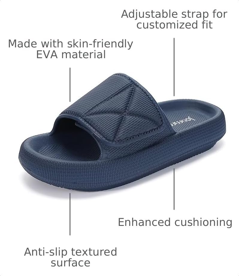 Joomra Slides for Women and Men Adjustable Pillow Slippers Diabetic Sandals