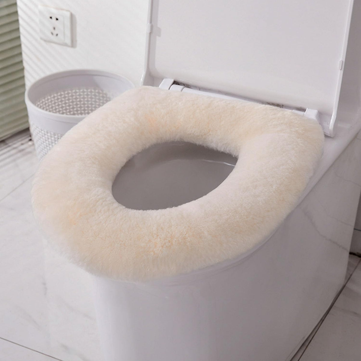 U&M 100% Pure Wool Toilet Seat Cushion Soft Warm