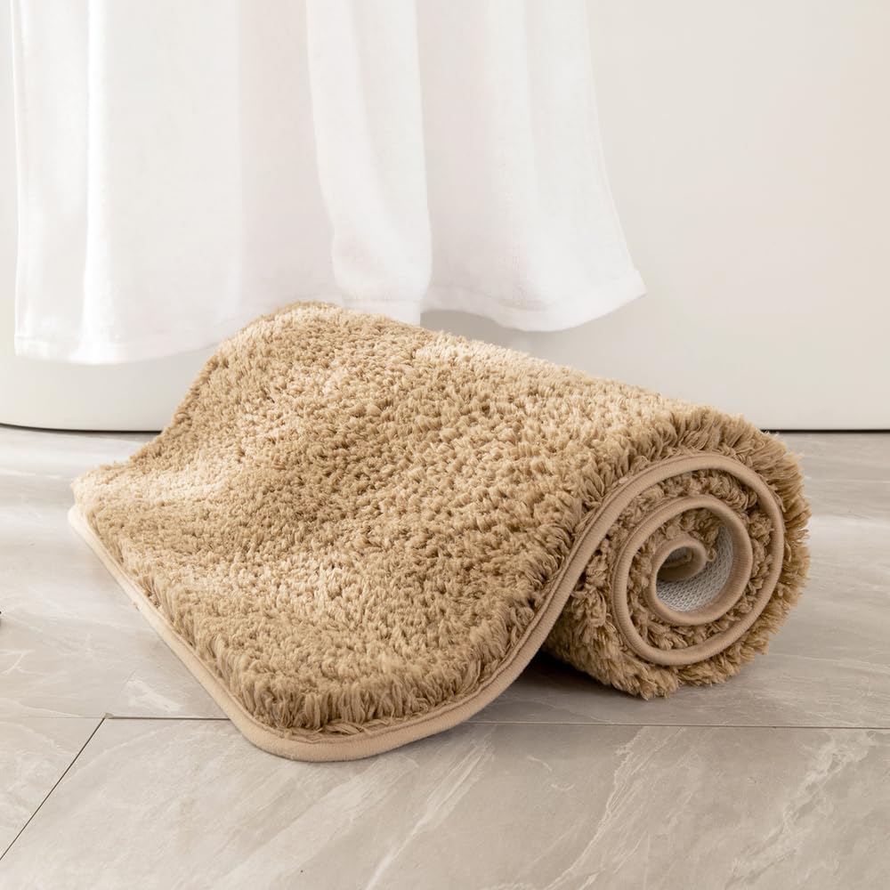 MIULEE Teal Bathroom Rugs Soft Small Microfiber Bath Mat 16x24 Inch