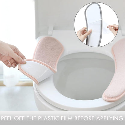 Thick and Warm Toilet Seat Cushion Cover - with Sticky Toilet Seat Cushion - Washable and Reusable Mat for Winter - Double Flap Separation, TPR Back Adhesive, Soft and Protective (Green)