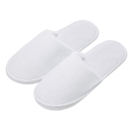 AhfuLife Spa Slippers 5 Pairs of Hotel Slippers, Disposable Closed-Toe Slippers for Guest, House Slippers Non-slip Unisex for Wedding, Party, Travel, Bedroom