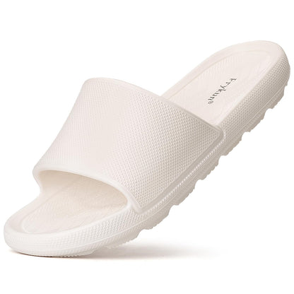 Frykun Shower Slides for Men and Women,Non-slip Sandals with Arch Support