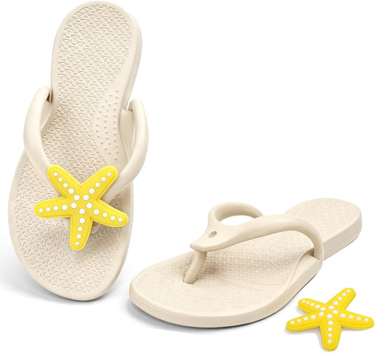 ZOORON Foldable Flip Flops for Women Men, Bath Shower Shoes Travel Slippers