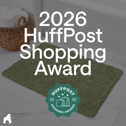 GORILLA GRIP Bath Rug Mat for Bathroom, Absorbent Chenille 24x17 Sage Green
