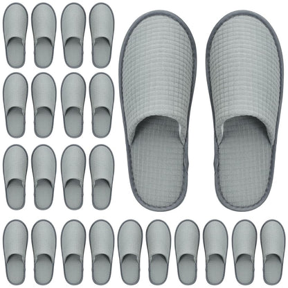 MOONSMILE 12 Pairs disposable spa slippers,disposable House slippers for guests hotel Home travel Indoor,guest slippers for shoeless home Bulk Women and Men, Non Slip Spa Slides, Washable Reusable