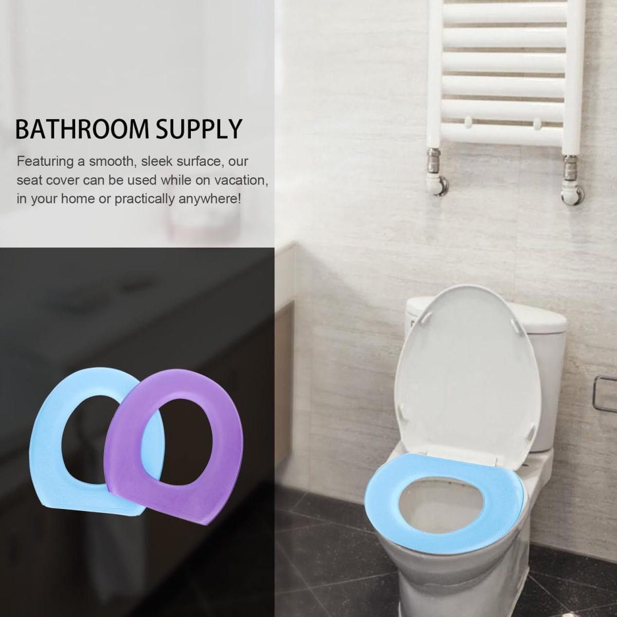 Balacoo Waterproof Warm EVA Toilet Cushion Pad Thickened Washable Bathroom Toilet Mat Set Versatile Fit for Standard and Elongated