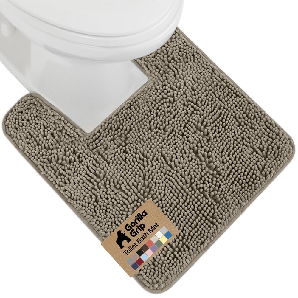 GORILLA GRIP Bath Rug Mat for Bathroom, Absorbent Chenille 24x17 Sage Green