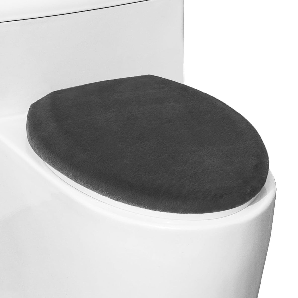 Comfortable Soft Plush Toilet Lid Cover for Bathroom, Machine Washable Toilet Seat Covers, Fits Most Round Elongated and Oblong Lids, Easy Installation& Cleaning (Pink)