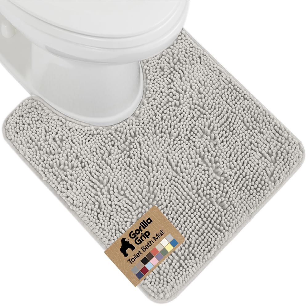 GORILLA GRIP Bath Rug Mat for Bathroom, Absorbent Chenille 24x17 Sage Green
