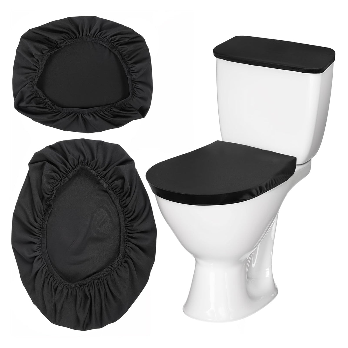 Toilet Tank Cover and Toilet Lid Cover Washable Toilet Cover Set with Elastic Bottom Soft Stretch Fabric Cover for a Lid Toilet Tank Toilet Top Cover Back of Toilet Tank Cover Replacement (Green)