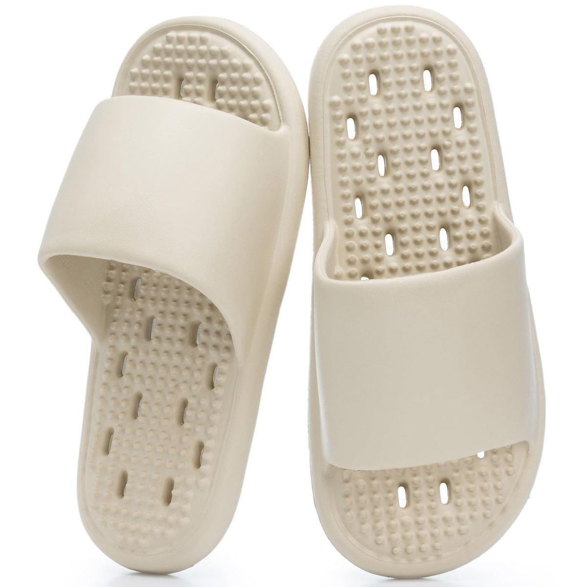 GOEWY Shower Shoes with Drain Holes Massage Granules for Women Men