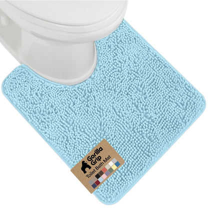 GORILLA GRIP Bath Rug Mat for Bathroom, Absorbent Chenille, 24x17 White