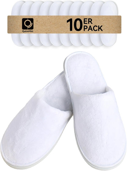 10 Pairs Disposable Guest Slippers, One Size Slippers