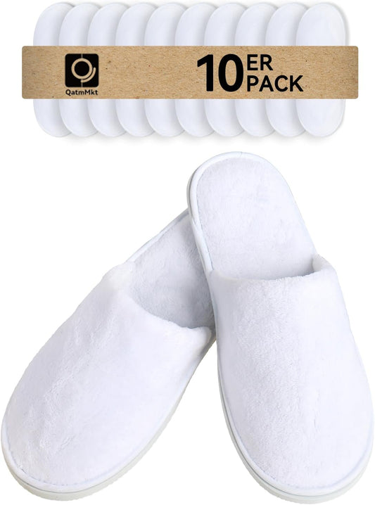 10 Pairs Disposable Guest Slippers, One Size Slippers