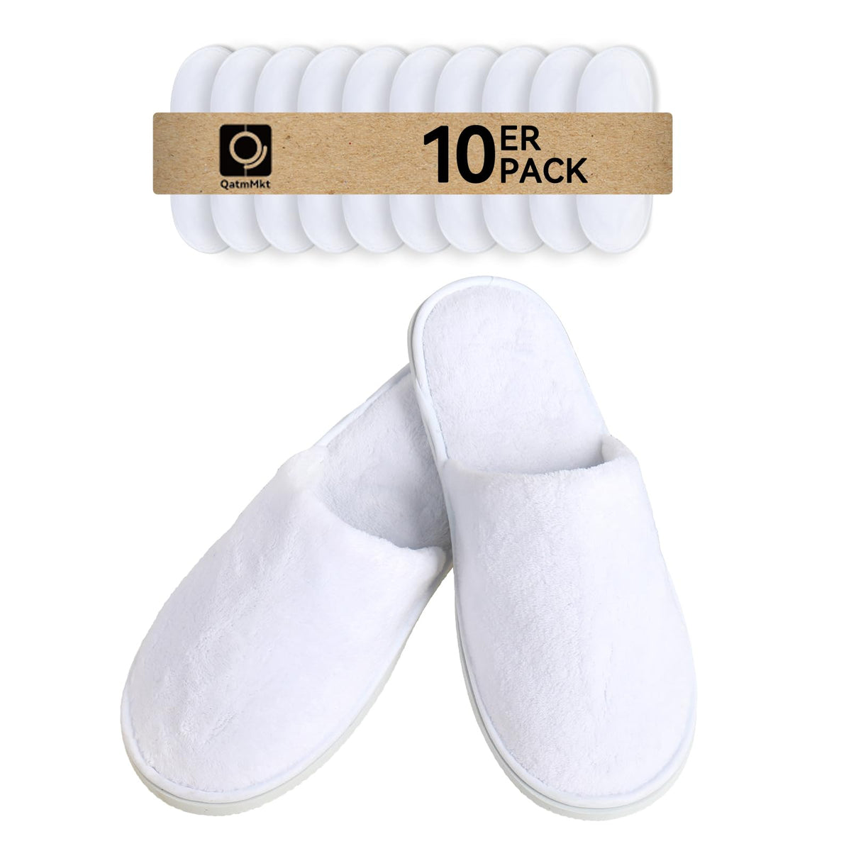 10 Pairs Disposable Guest Slippers, One Size Slippers