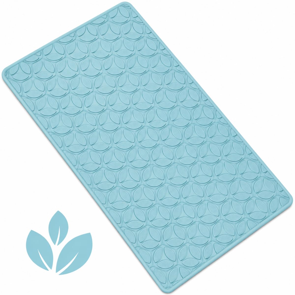 Non-Slip Rubber Bathtub Mat with Suction Cups, 16 × 28 Inch (White)