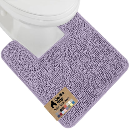 GORILLA GRIP Bath Rug Mat for Bathroom, Absorbent Chenille, 24x17 White