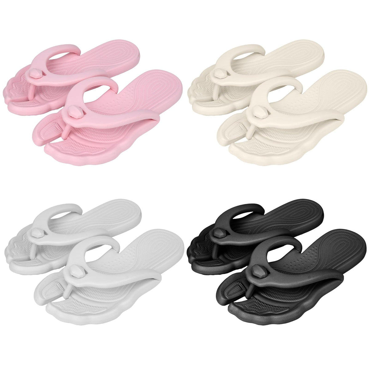 ZOORON Flip Flops for Women Men Travel Slippers Shower Shoes Foldable Bathroom Camp Beach Sandals Lightweight Non-Slip Quick Dry