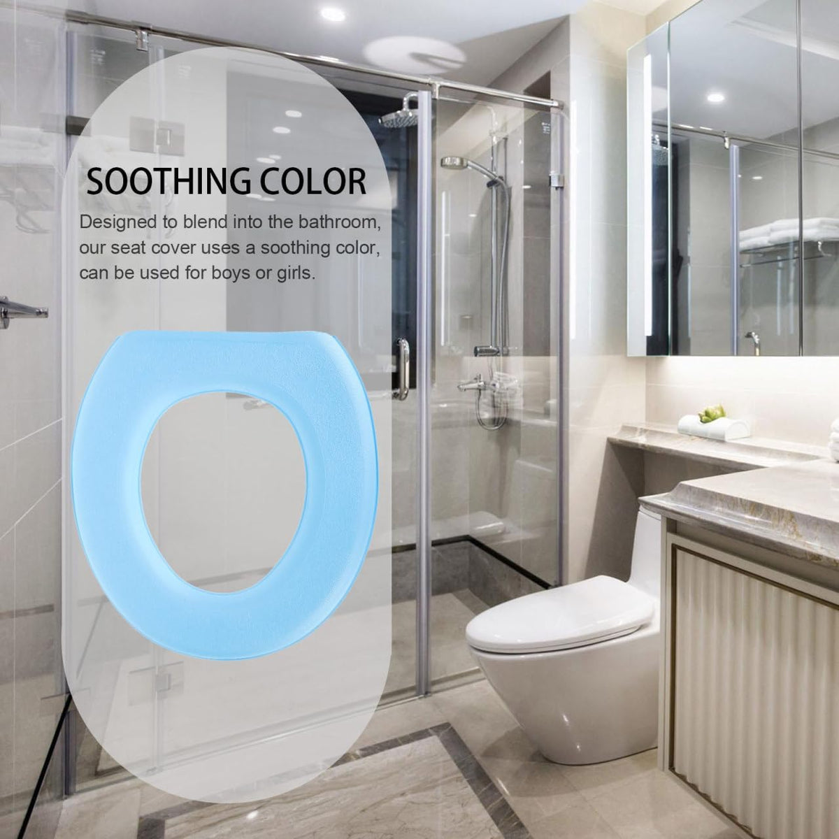 Balacoo Waterproof Warm EVA Toilet Cushion Pad Thickened Washable Bathroom Toilet Mat Set Versatile Fit for Standard and Elongated