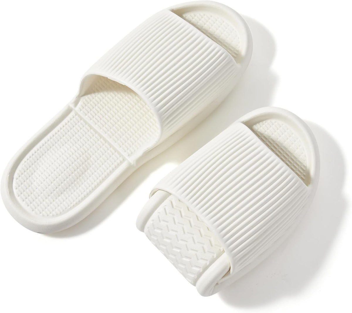 Shower Slippers For Women Men Waterproof EVA Foldable Bathroom Pool Beach Camping Travel Portable Non Slip Sole Lightweight Packable Open Toe Indoor Outdoor Hotel Guest Home Shoes Cushioned
