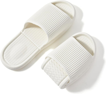 Shower Slippers For Women Men Waterproof EVA Foldable Bathroom Pool Beach Camping Travel Portable Non Slip Sole Lightweight Packable Open Toe Indoor Outdoor Hotel Guest Home Shoes Cushioned