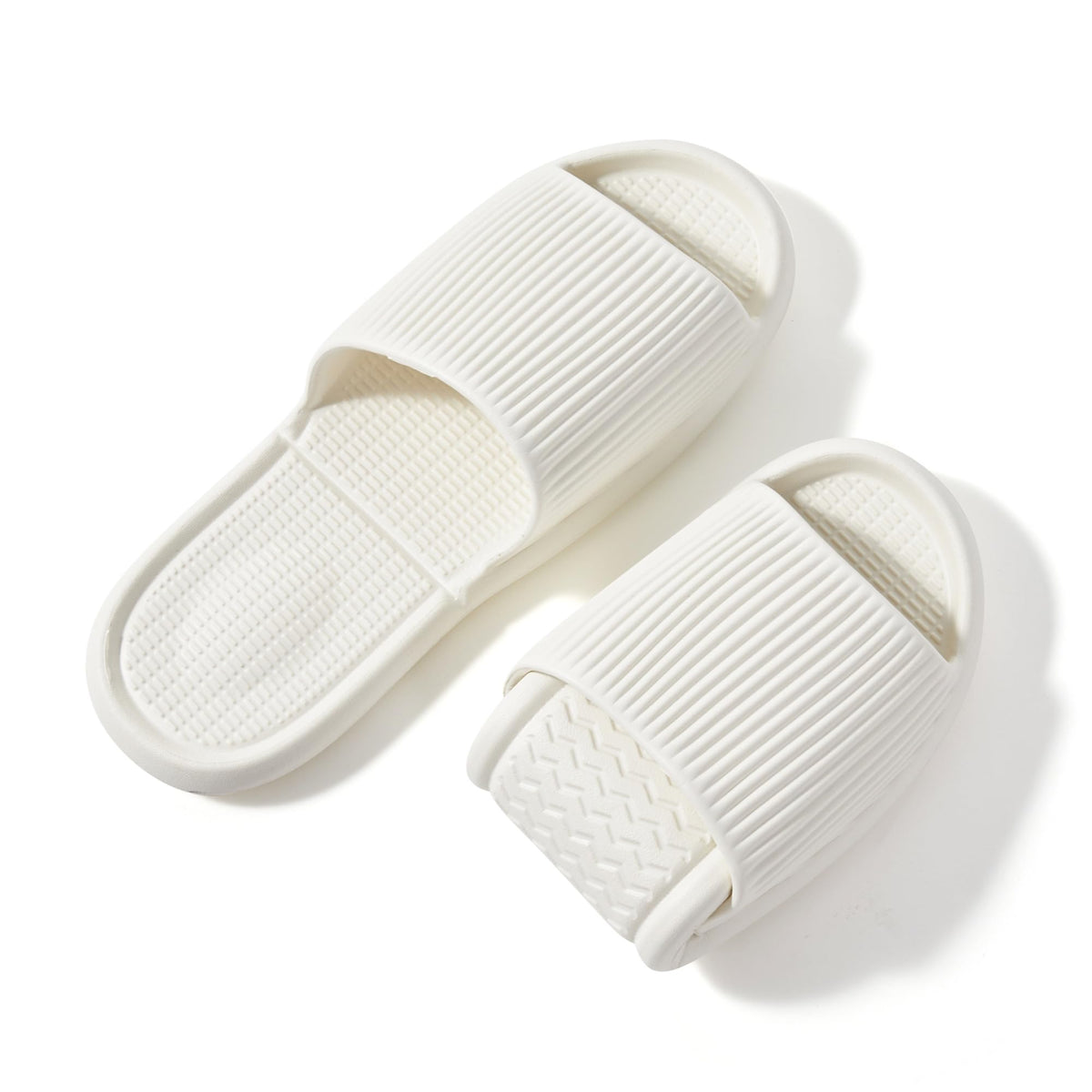 Shower Slippers For Women Men Waterproof EVA Foldable Bathroom Pool Beach Camping Travel Portable Non Slip Sole Lightweight Packable Open Toe Indoor Outdoor Hotel Guest Home Shoes Cushioned