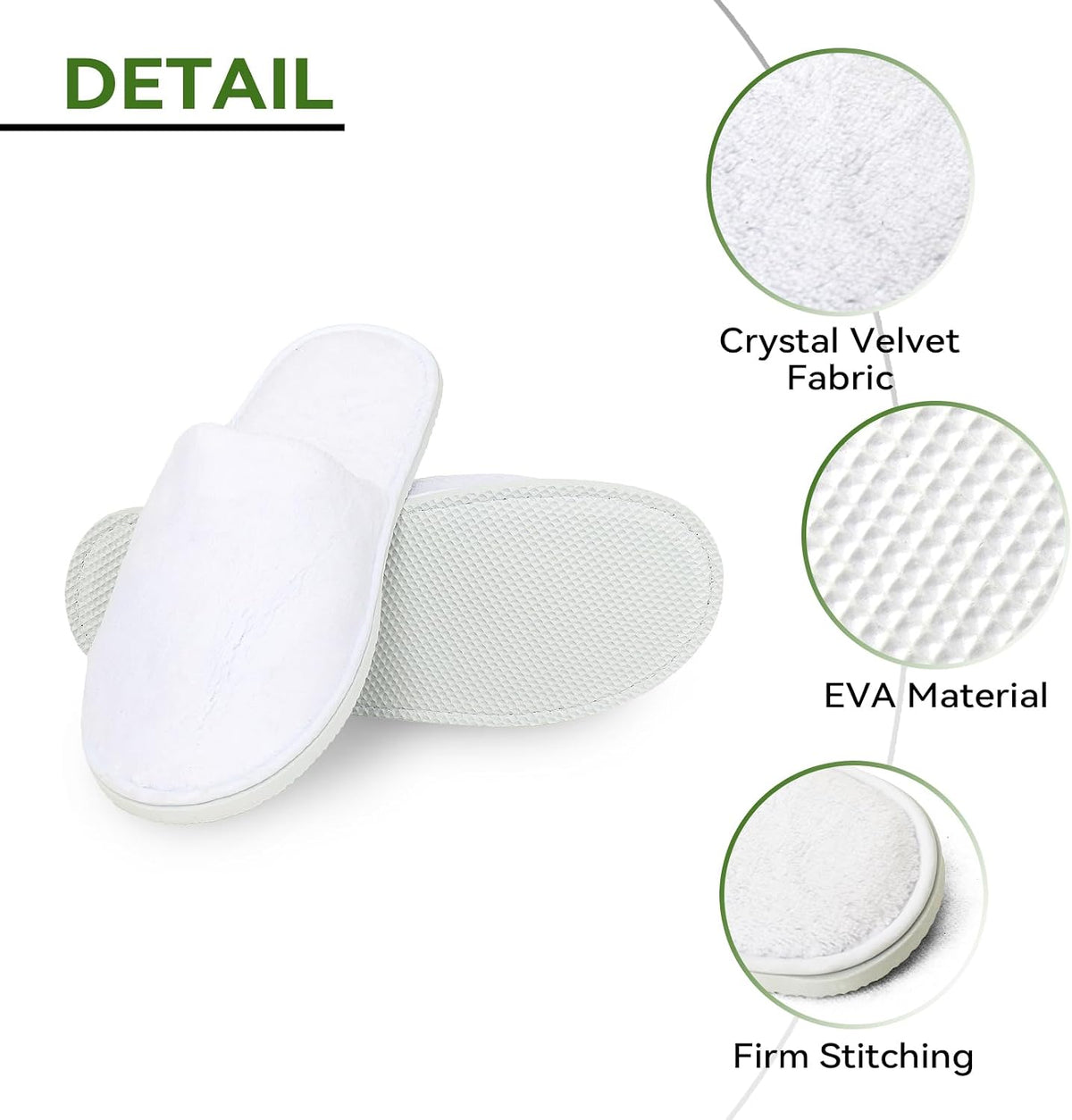 10 Pairs Disposable Guest Slippers, One Size Slippers