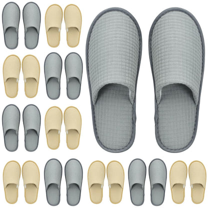 MOONSMILE 12 Pairs disposable spa slippers,disposable House slippers for guests hotel Home travel Indoor,guest slippers for shoeless home Bulk Women and Men, Non Slip Spa Slides, Washable Reusable