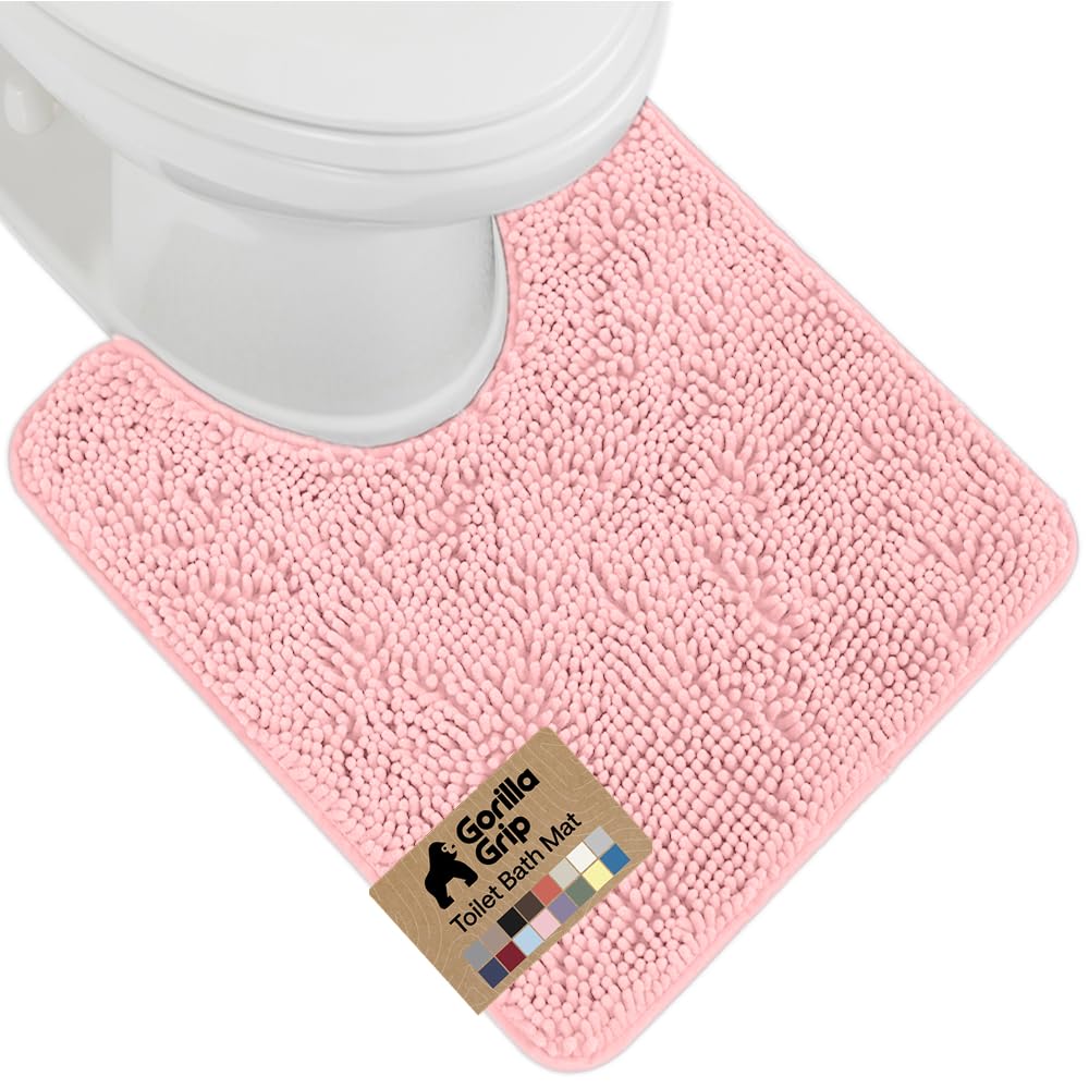 GORILLA GRIP Bath Rug Mat for Bathroom, Absorbent Chenille 24x17 Sage Green