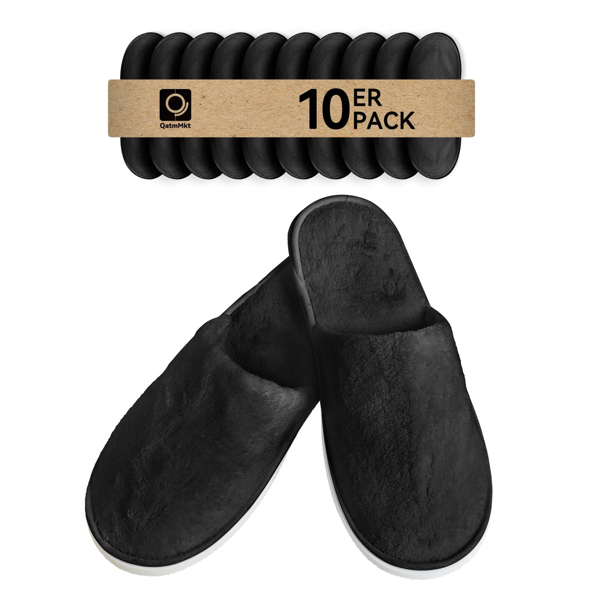 10 Pairs Disposable Guest Slippers, One Size Slippers