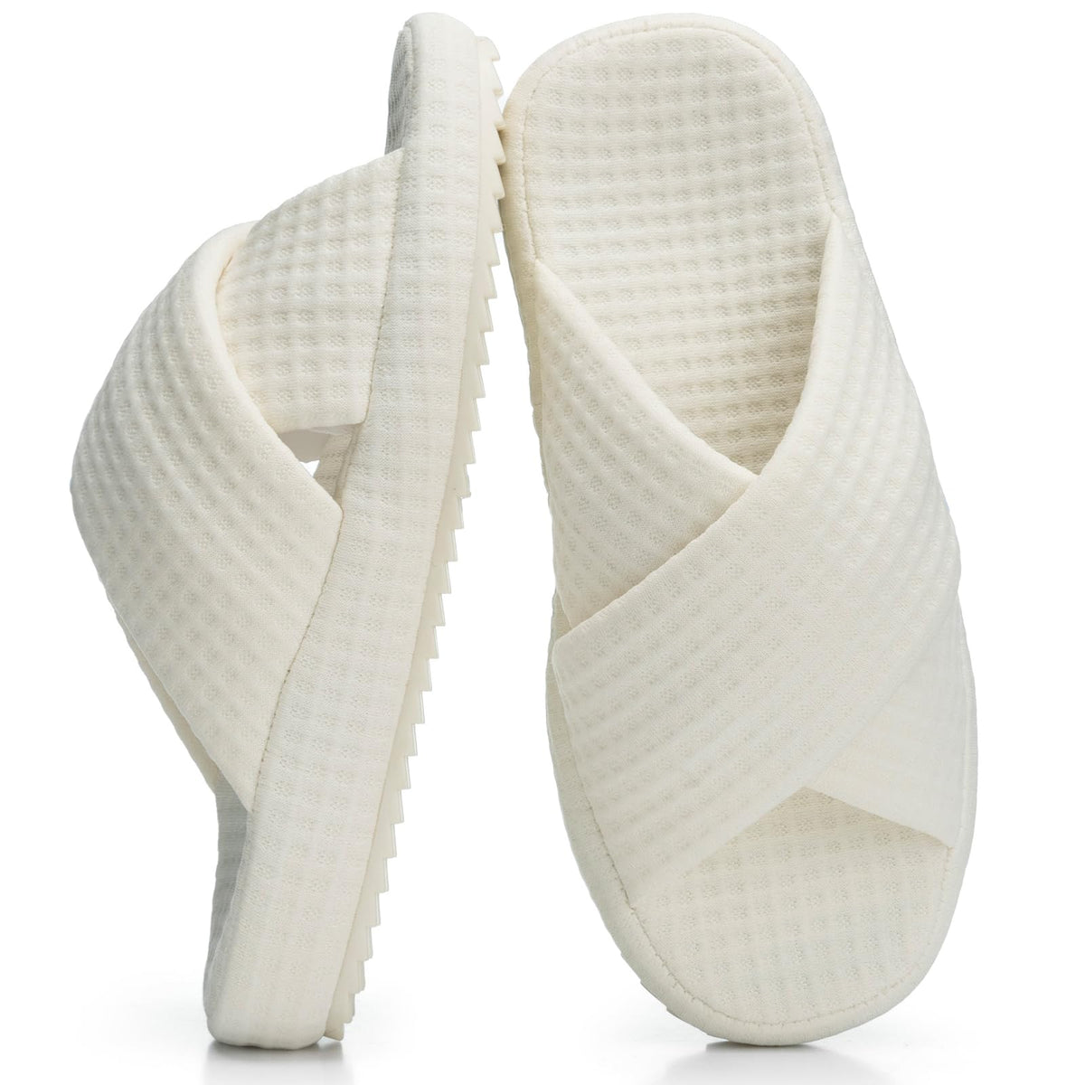 GOEWY Slippers for Women with Memory Foam Open toe House Bedroom Shoes
