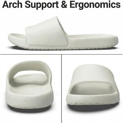 Shower Shoes for Women & Men - Non-Slip House Slippers - Cloud Comfort Slides - Quick-Dry, Arch Support - Perfect for Bathroom, Beach, Pool, Travel
