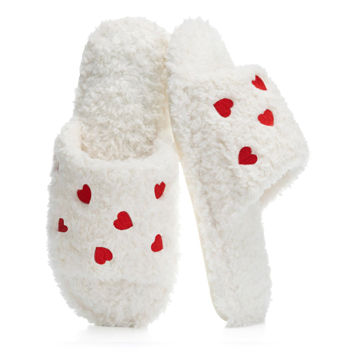 GOEWY Fuzzy Open Toe Slippers for Women Indoor with Comfy Memory Foam