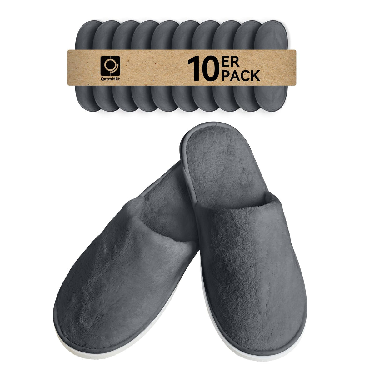 10 Pairs Disposable Guest Slippers, One Size Slippers