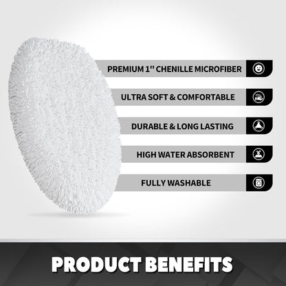 TREETONE Ultra Soft Chenille Bathroom Toilet Lid Cover, 19x21 Inches, White