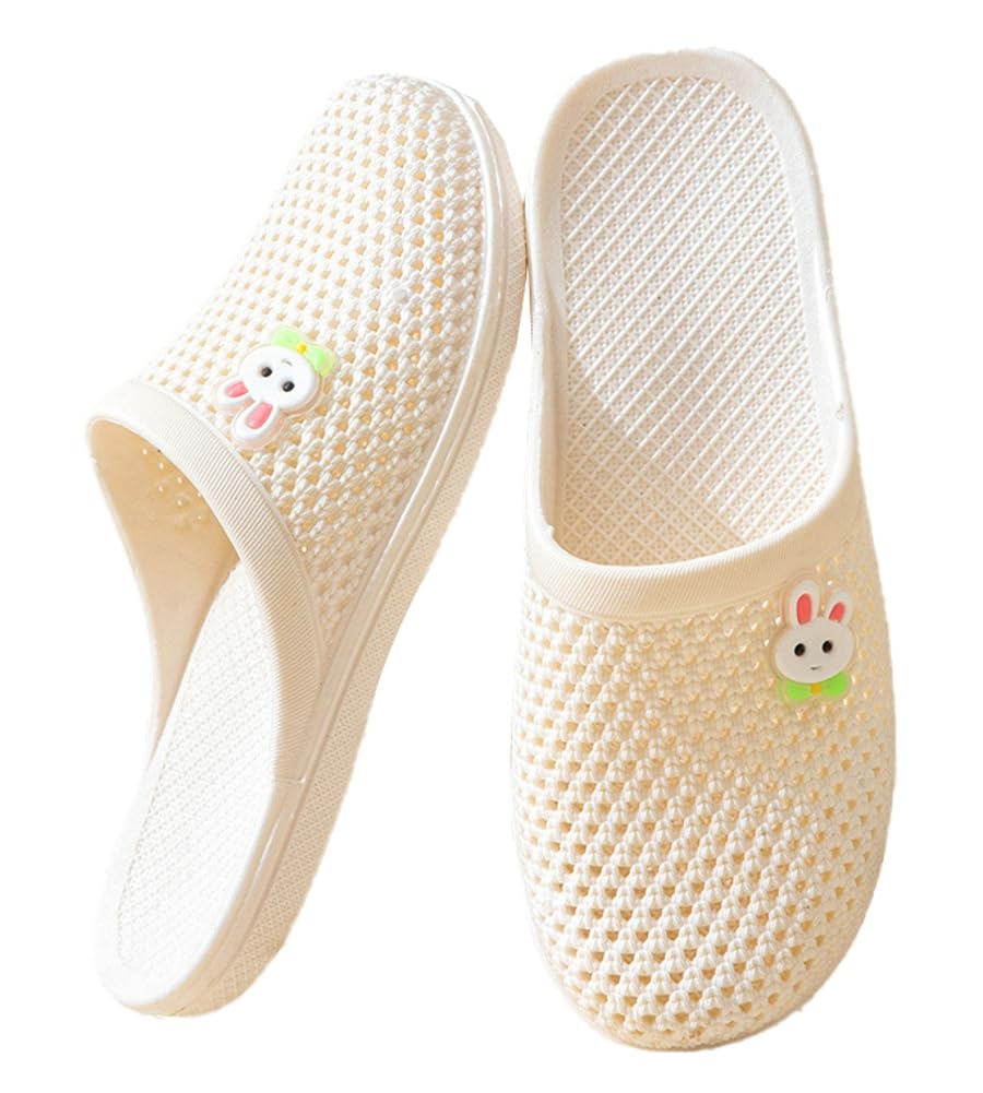 Caistre Bath Slippers with Holes Women Lightweight Slide Sandals Indoor Outdoor Bath Slippers Non Slip House Shoes Pool Beach