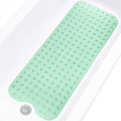 Bathtub and Shower Mats, Extra Long Non-Slip Bath Tub Mat 39 x 16 Inch, Machine Washable Bathmat with Suction Cups & Drain Holes for Bathroom Floor, White