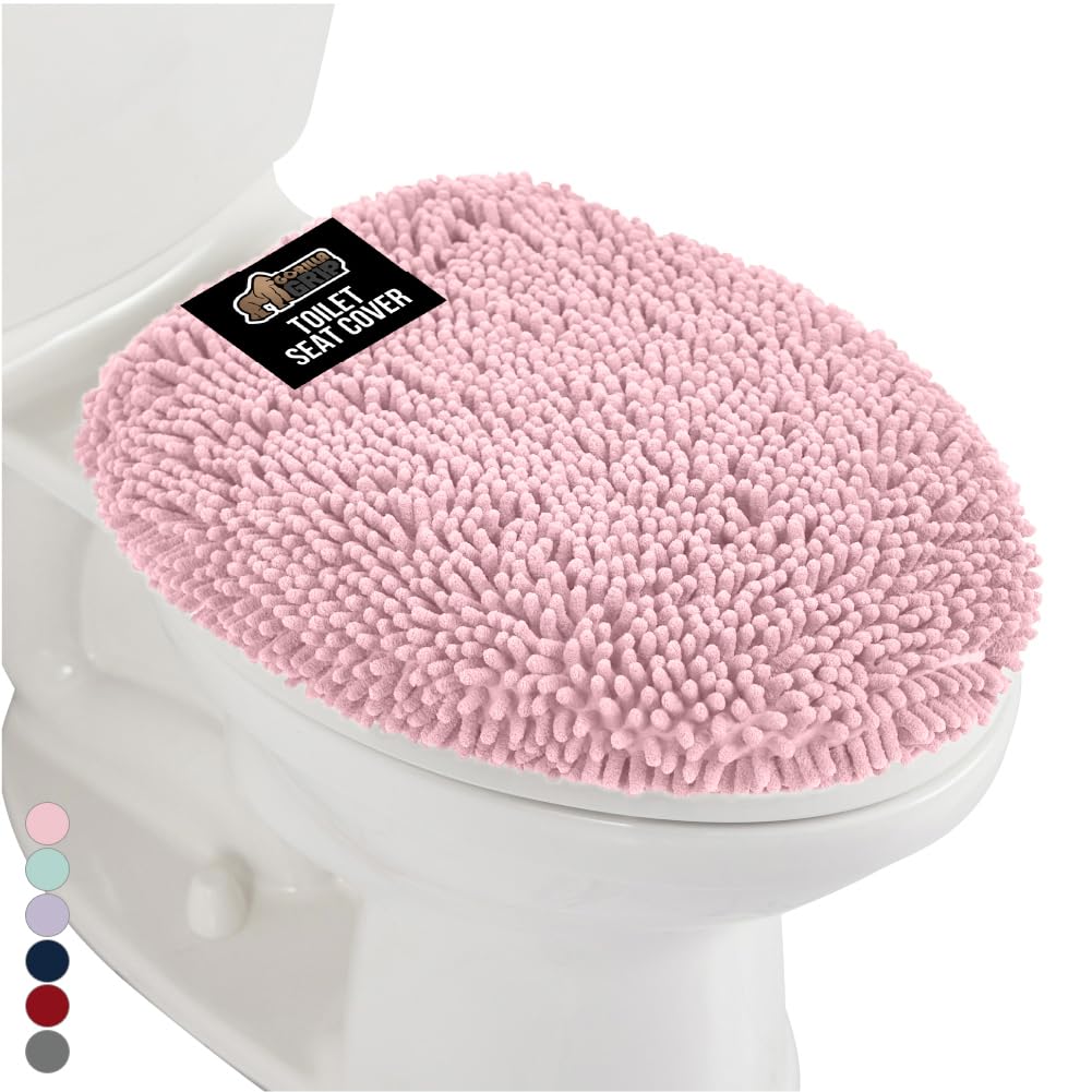 GORILLA GRIP Thick Memory Foam Toilet Lid Seat Cover, 19.5x18.5 Grey