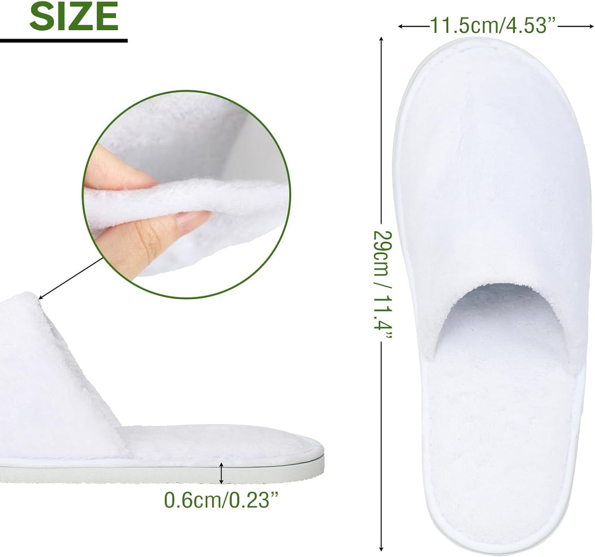 10 Pairs Disposable Guest Slippers, One Size Slippers