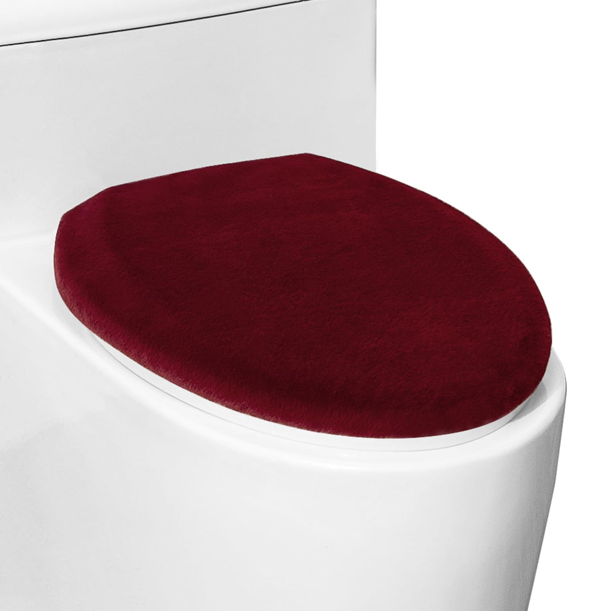 Comfortable Soft Plush Toilet Lid Cover for Bathroom, Machine Washable Toilet Seat Covers, Fits Most Round Elongated and Oblong Lids, Easy Installation& Cleaning (Pink)