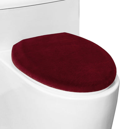 Comfortable Soft Plush Toilet Lid Cover for Bathroom, Machine Washable Toilet Seat Covers, Fits Most Round Elongated and Oblong Lids, Easy Installation& Cleaning (Pink)