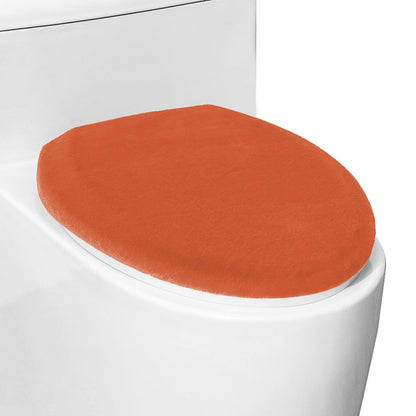 Comfortable Soft Plush Toilet Lid Cover for Bathroom, Machine Washable Toilet Seat Covers, Fits Most Round Elongated and Oblong Lids, Easy Installation& Cleaning (Pink)