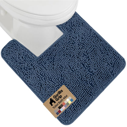 GORILLA GRIP Bath Rug Mat for Bathroom, Absorbent Chenille, 24x17 White